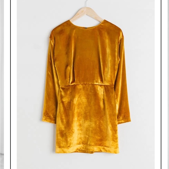 NWOT And Other Stories Yellow Mini Dress Size 8 - Picture 3 of 8